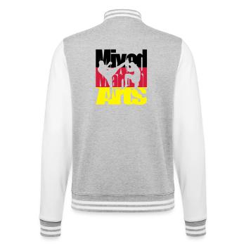 Mixed Martial Arts Deutsch - College-Sweatjacke - Grau meliert/Weiß - Hinten - Marisol (170cm)