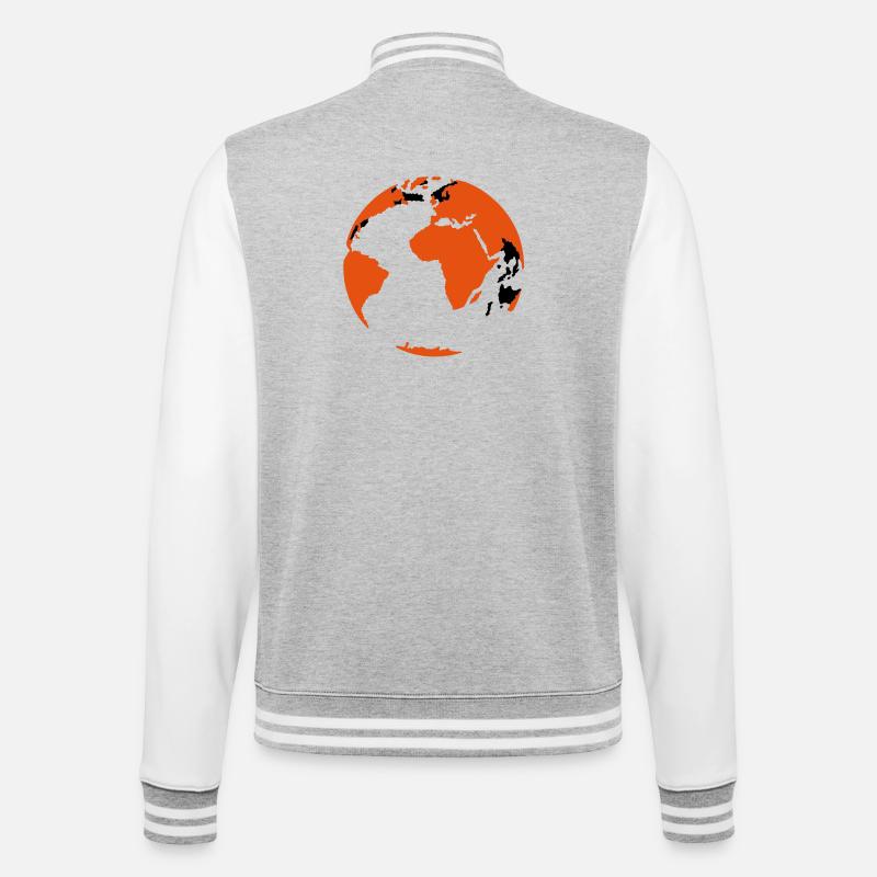 Erdball - College-Sweatjacke - Grau meliert/Weiß