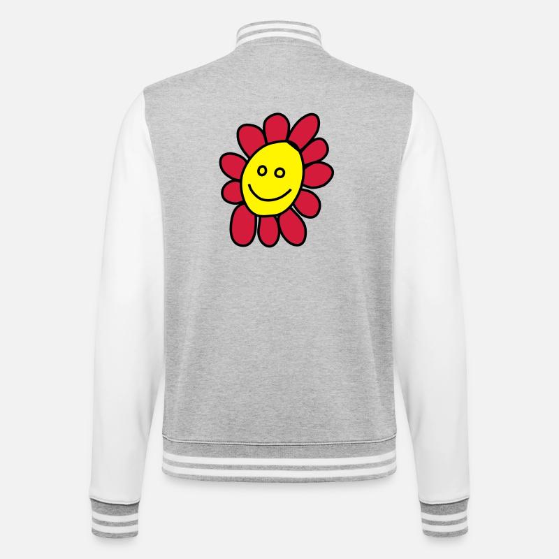 Ich bin eine Blume - College-Sweatjacke - Grau meliert/Weiß