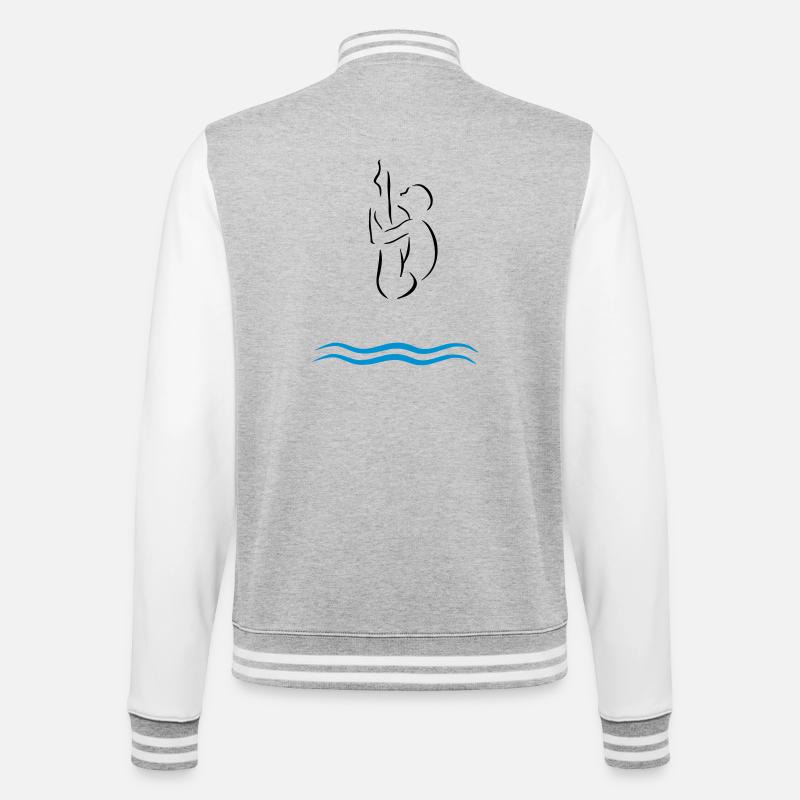 Turmspringen - College-Sweatjacke - Grau meliert/Weiß