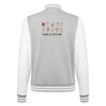 GEEK EMOTIONS - Texte NOIR - Veste Teddy - gris chiné / blanc - Dos - Marisol (170cm)