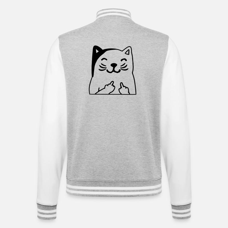 Du kannst mich mal Katze - College-Sweatjacke - Grau meliert/Weiß