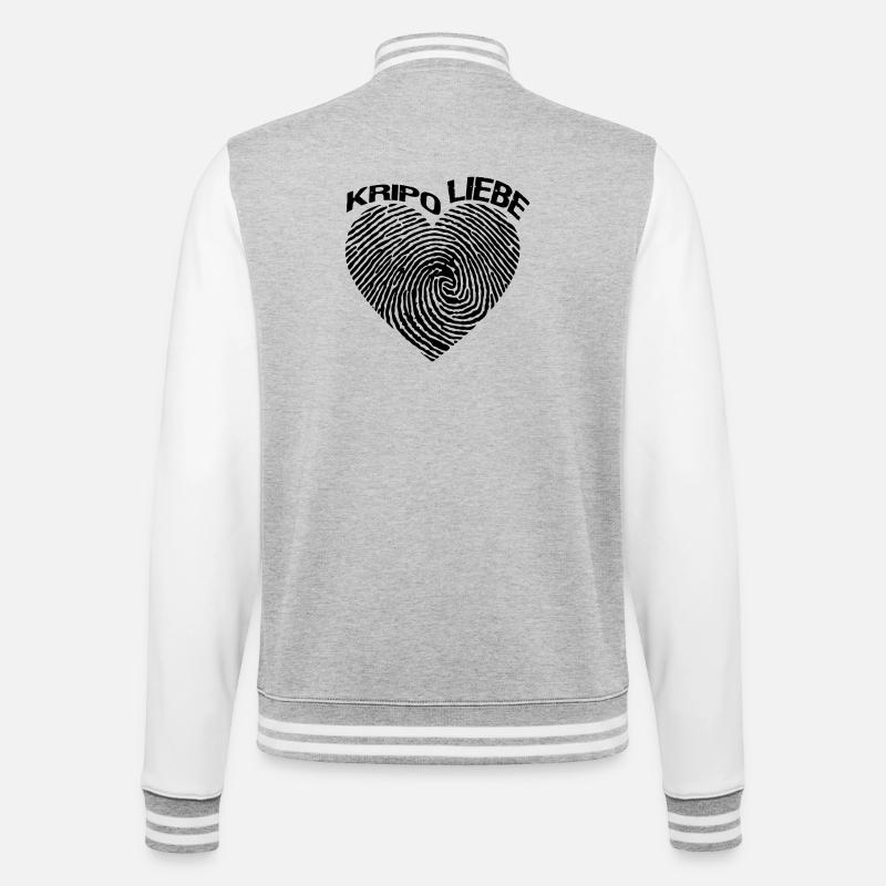 Kripo Liebe Kriminalpolizei Polizei Polizist Fun - College-Sweatjacke - Grau meliert/Weiß