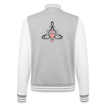 Symbole celtique, mère avec trois enfants. - Veste Teddy - gris chiné / blanc - Dos - Marisol (170cm)