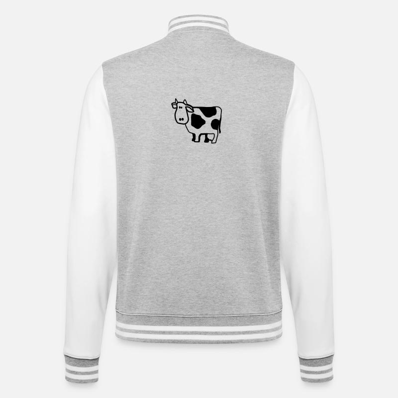 vache - Veste Teddy - gris chiné / blanc