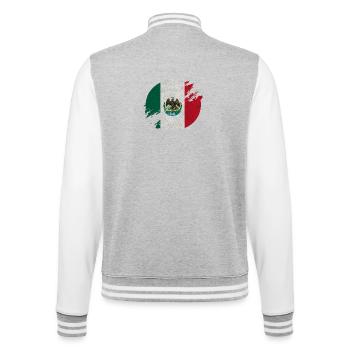 Mexiko Kreis / Flagge Geschenk - College-Sweatjacke - Grau meliert/Weiß - Hinten - Marisol (170cm)