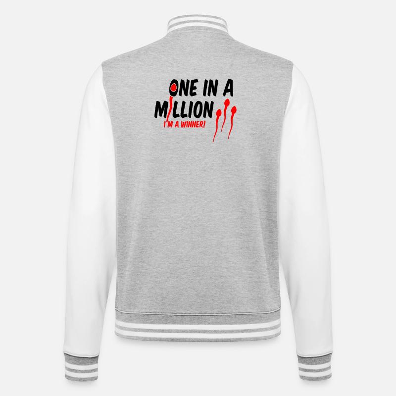 1 in einer Million - College-Sweatjacke - Grau meliert/Weiß