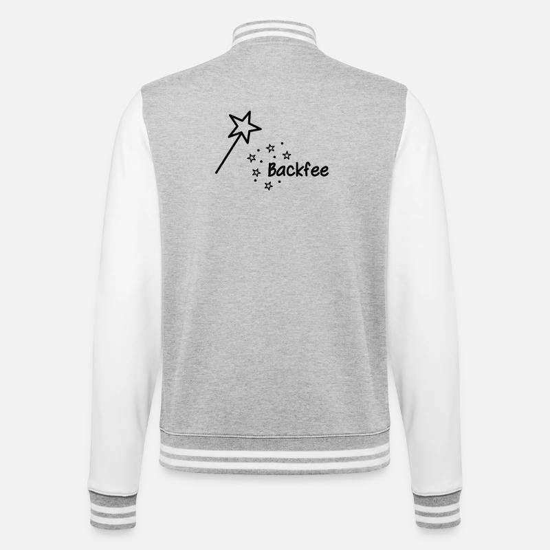 Backfee - College Sweat Jacket - heather grey/white