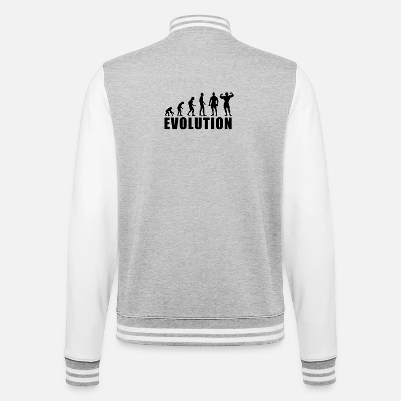 EVOLUTION BODY BUILDING gift - College Sweat Jacket - heather grey/white