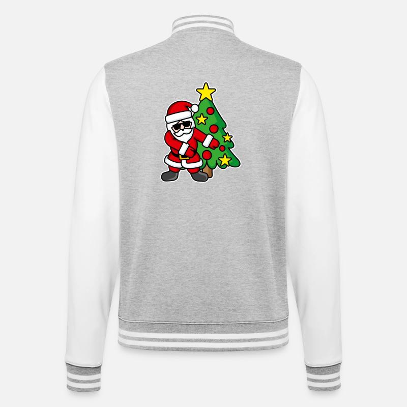 Weihnachtsmann-Weihnachtsbaum FLOSS DANCE FLOSSING - College-Sweatjacke - Grau meliert/Weiß