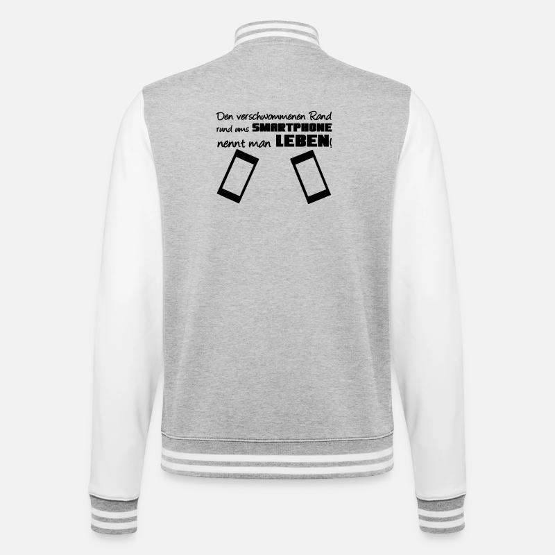 Smartphone Spruch Handy Nerd Geschenk lustig - College-Sweatjacke - Grau meliert/Weiß