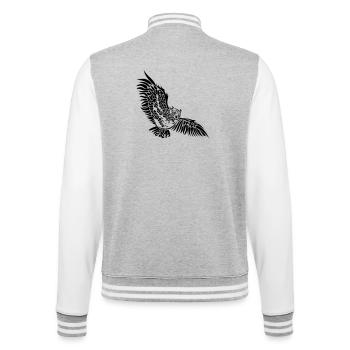 Hibou hibou hibou nocturne - Veste Teddy - gris chiné / blanc - Dos - Marisol (170cm)