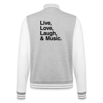 rire vivant d'amour et de musique - Veste Teddy - gris chiné / blanc - Dos - Marisol (170cm)