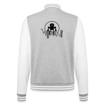 Futuristische Robot Skyline – Android - College-Sweatjacke - Grau meliert/Weiß - Hinten - Marisol (170cm)