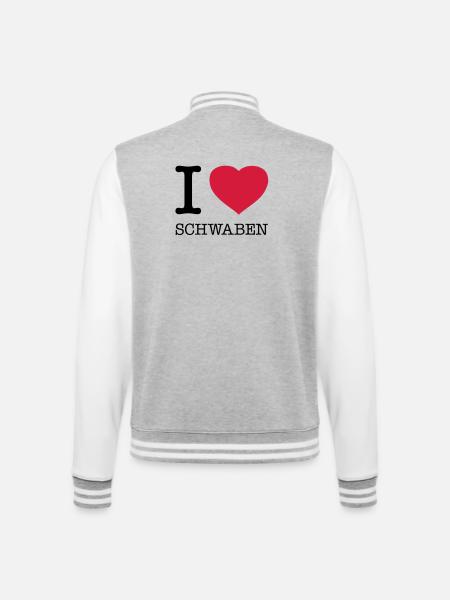 I LOVE SCHWABEN - College Sweat Jacket - heather grey/white