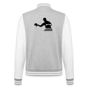 tischtennis_1 - College Sweat Jacket - heather grey/white - Back - Marisol (170cm)