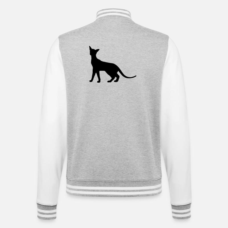Siam Katze - College-Sweatjacke - Grau meliert/Weiß
