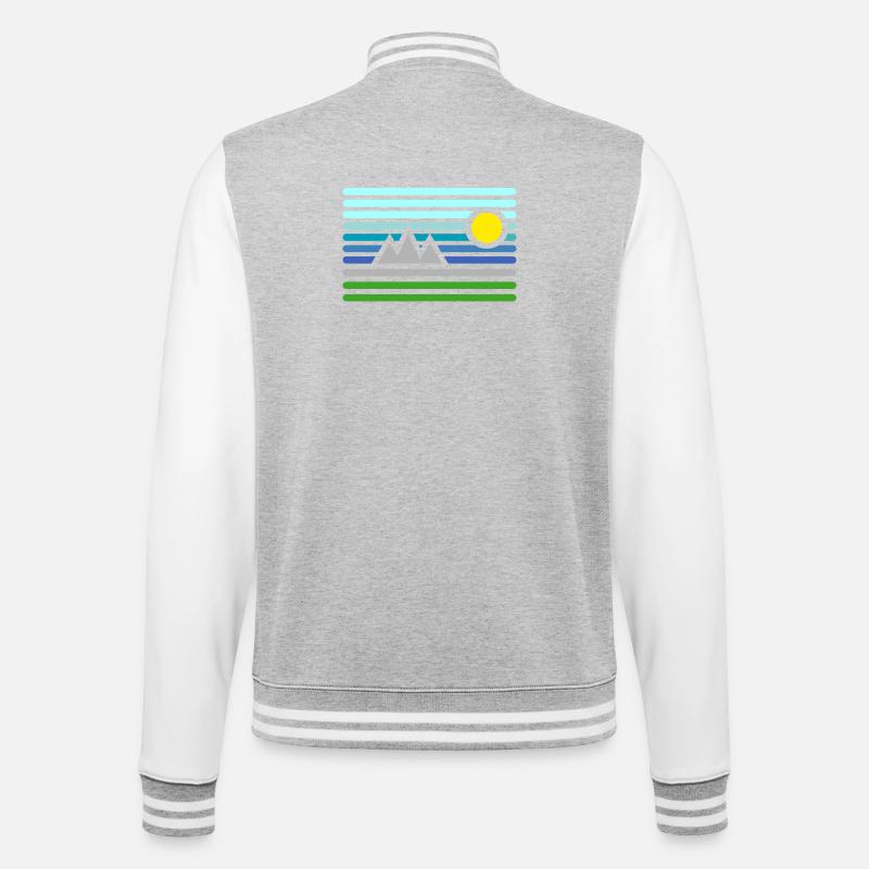 mountains - College Sweat Jacket - heather grey/white