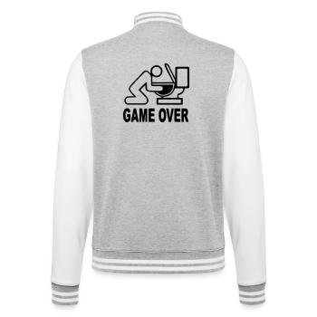 Game over - College-Sweatjacke - Grau meliert/Weiß - Hinten - Marisol (170cm)
