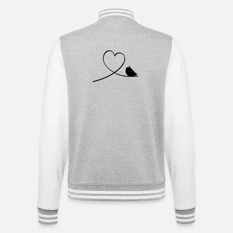 bird - College Sweat Jacket - heather grey/white