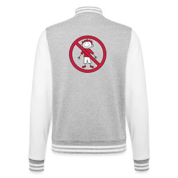 verboten schild zone keine kind gemalt kritzel com - College-Sweatjacke - Grau meliert/Weiß - Hinten - Marisol (170cm)