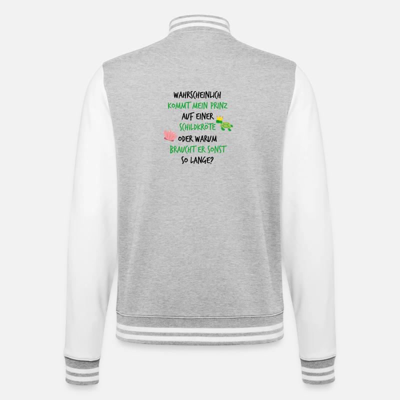 Prinzessin Prinzessinnenshirt Geschenkidee Krone - College-Sweatjacke - Grau meliert/Weiß
