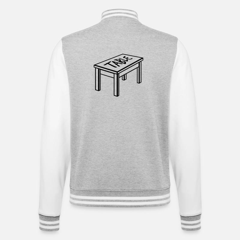 Tisch Tischler Esstisch Arbeitstisch Möbel - College-Sweatjacke - Grau meliert/Weiß