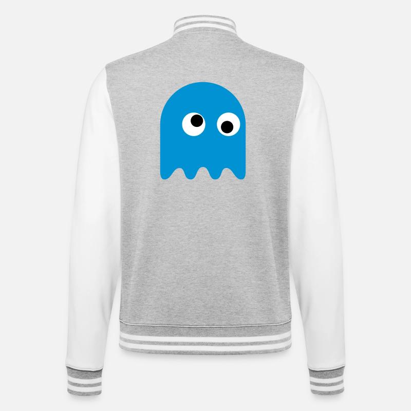Game Classics Ghost - College-Sweatjacke - Grau meliert/Weiß