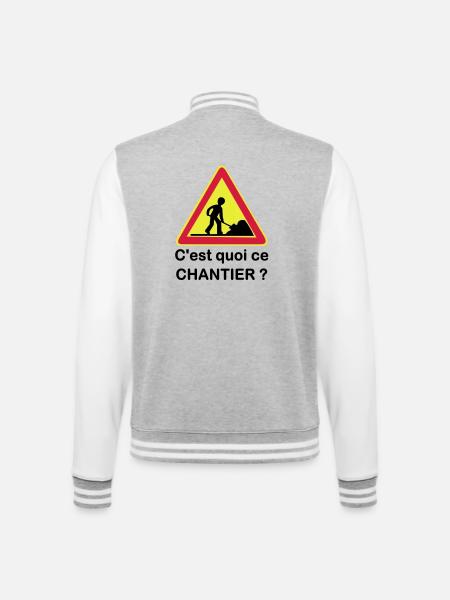 What is this site? - College Sweat Jacket - heather grey/white