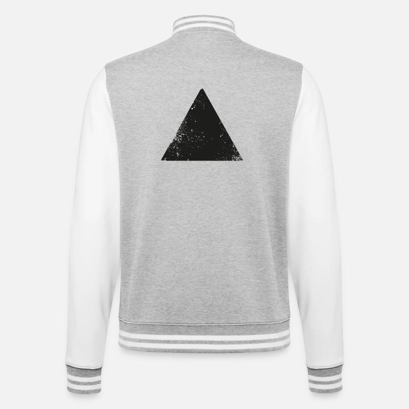 hipster triangle shape symbol - College Sweat Jacket - heather grey/white