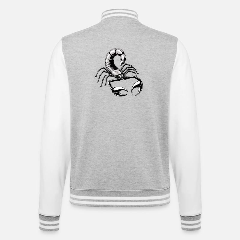 Skorpion - silber - grau - College-Sweatjacke - Grau meliert/Weiß