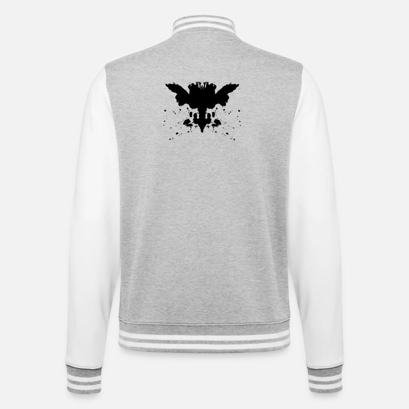 Rorschach - College-Sweatjacke - Grau meliert/Weiß