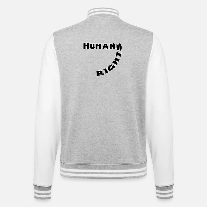 Human Rights Question Circle Motif - College Sweat Jacket - heather grey/white