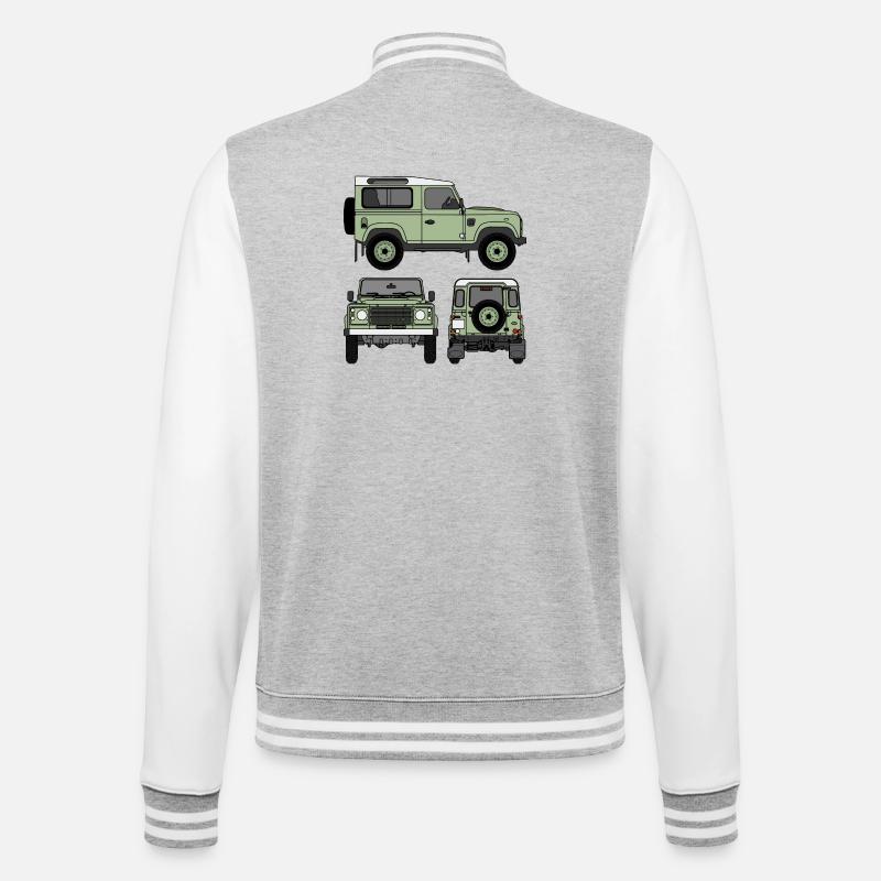 Defender 90 - Côtés - Veste Teddy - gris chiné / blanc