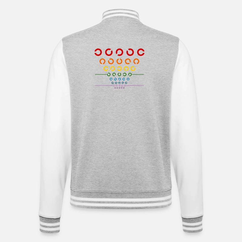 Rainbow Visual Test - College Sweat Jacket - heather grey/white