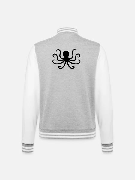 Kraken - College Sweat Jacket - heather grey/white