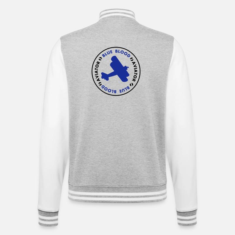 Aviator- blue blood - College-Sweatjacke - Grau meliert/Weiß