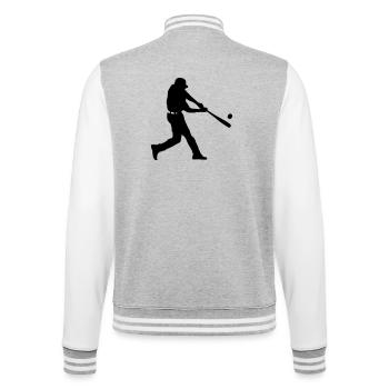 baseball player - College Sweat Jacket - heather grey/white - Back - Marisol (170cm)