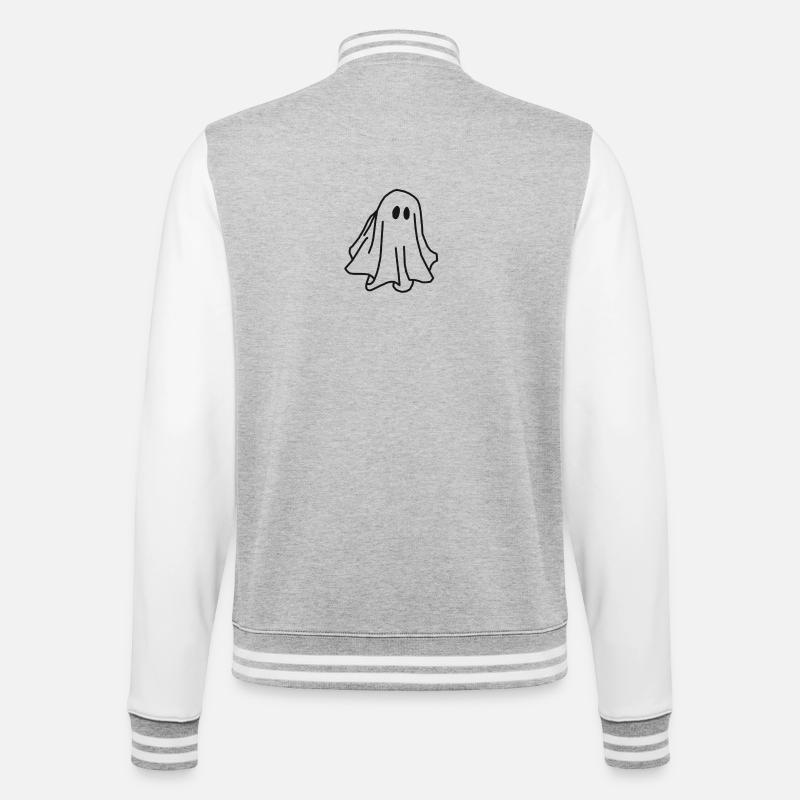 Geist - College-Sweatjacke - Grau meliert/Weiß