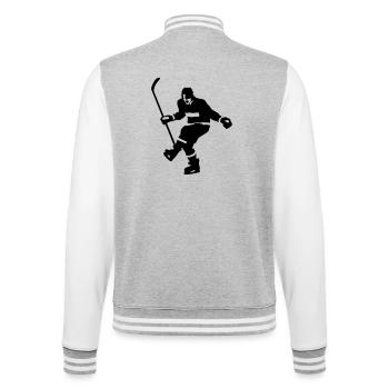 Eishockey goal - College-Sweatjacke - Grau meliert/Weiß - Hinten - Marisol (170cm)