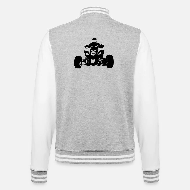 Quad - Veste Teddy - gris chiné / blanc