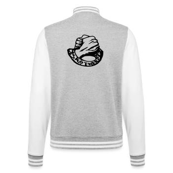 frères bro brudi frères ami bros autocollant - Veste Teddy - gris chiné / blanc - Dos - Marisol (170cm)
