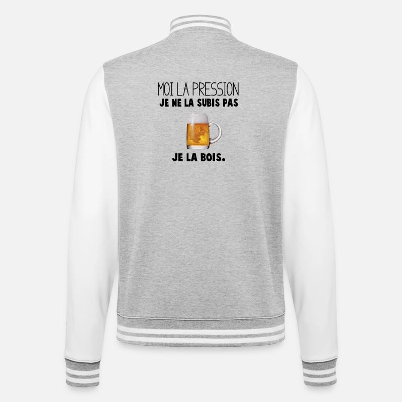 Mug à Biere Conception Unique - Veste Teddy - gris chiné / blanc