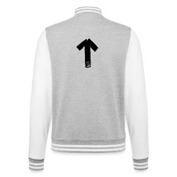 Arrow up - College Sweat Jacket - heather grey/white - Back - Marisol (170cm)