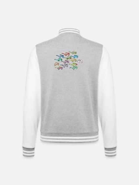 Kaleidoskop Sonnenbrillen Muster - College-Sweatjacke - Grau meliert/Weiß