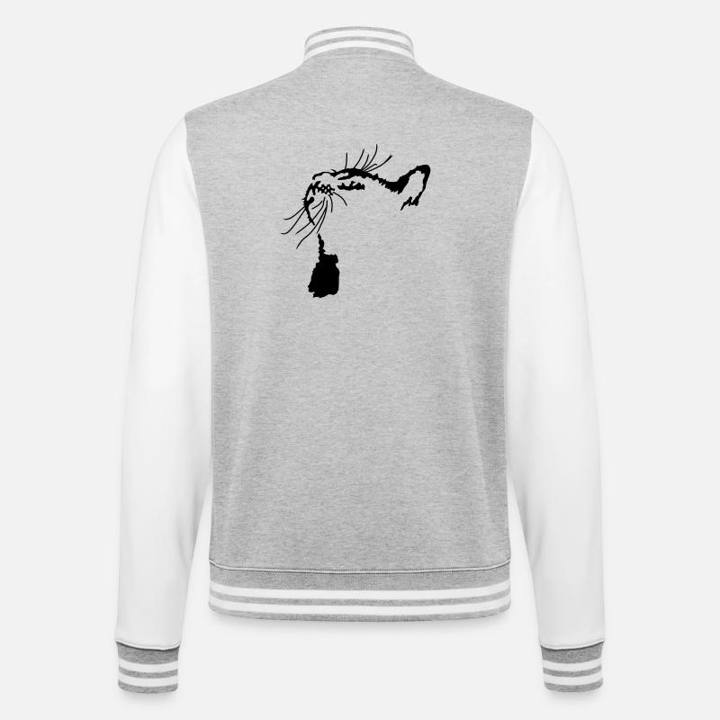 Chat - Veste Teddy - gris chiné / blanc