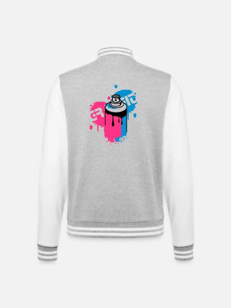 spray can Graffiti Style - College Sweat Jacket - heather grey/white