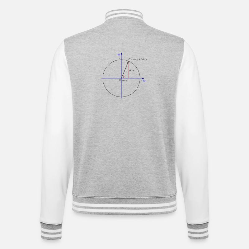 Eulers Formel - College-Sweatjacke - Grau meliert/Weiß
