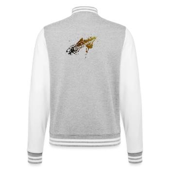 SCHRAUBER - College-Sweatjacke - Grau meliert/Weiß - Hinten - Marisol (170cm)
