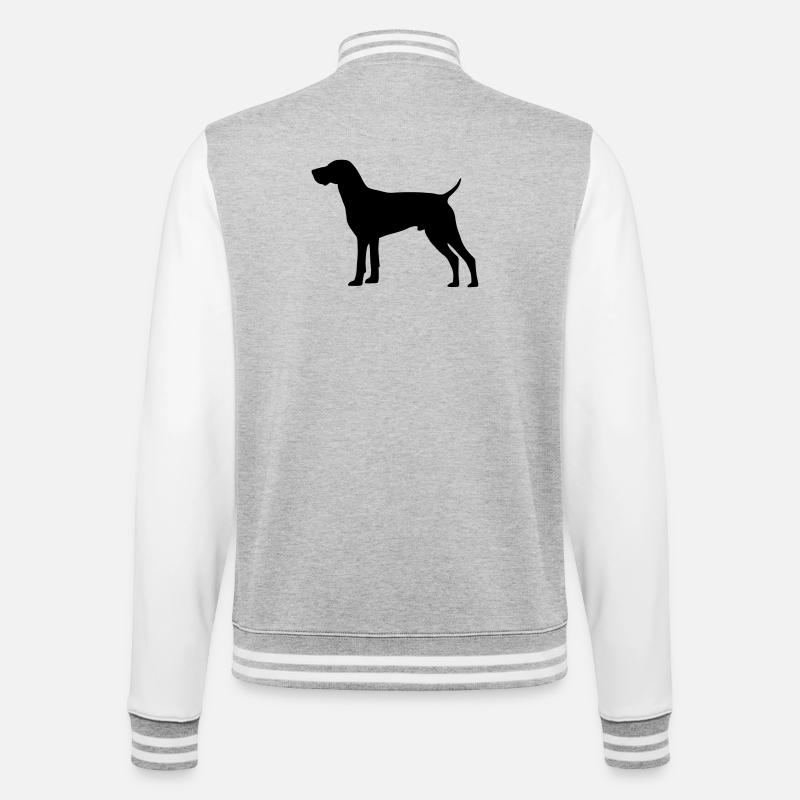 German Shorthaired Pointer - College Sweat Jacket - heather grey/white